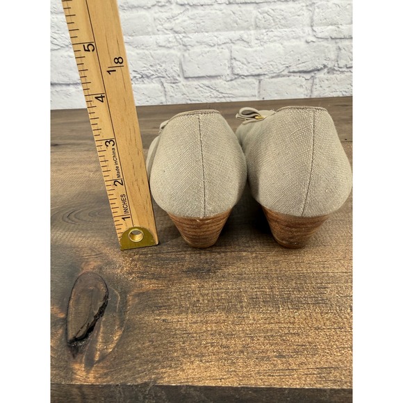 Salvatore Ferragamo Vara Bow Ballet Flats Women's Beige Linen Size 9 Designer - Picture 9 of 14
